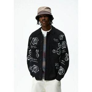 Zara basketball Rooster Knit Shacket jacket‎ Size XL